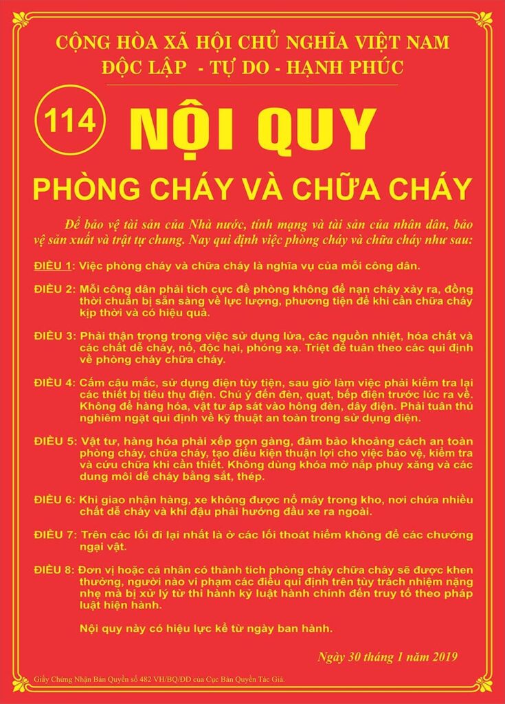 Nội quy phòng cháy chữa cháy