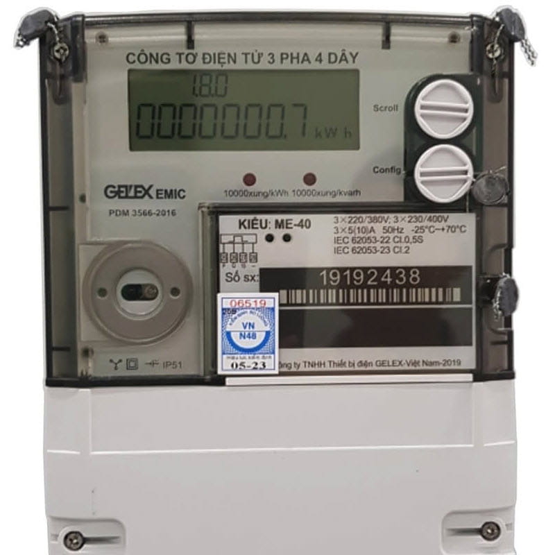 đồng hồ điện 3 pha